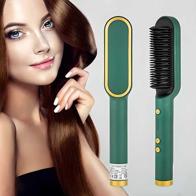 2-in-1 Electric Hair Straightener & Comb – Frizz-Free Styling