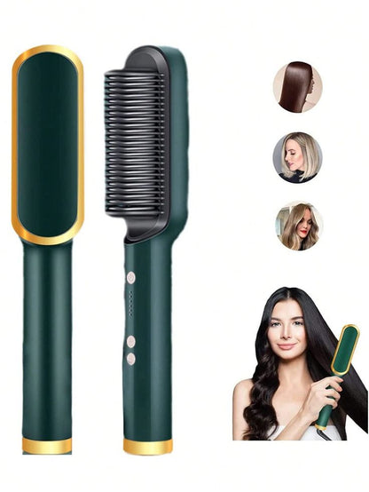 2-in-1 Electric Hair Straightener & Comb – Frizz-Free Styling