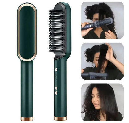 2-in-1 Electric Hair Straightener & Comb – Frizz-Free Styling